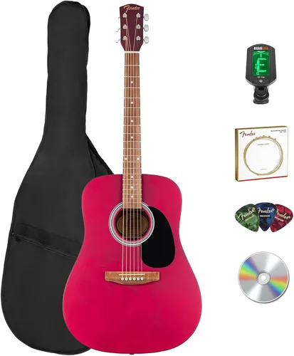 Miniatura 15 de Fender Guitarra acústica FA-125 Dreadnought - Paquete negro con estuche, afinador, correa, cuerdas, púas y DVD instructivo de Austin Bazaar