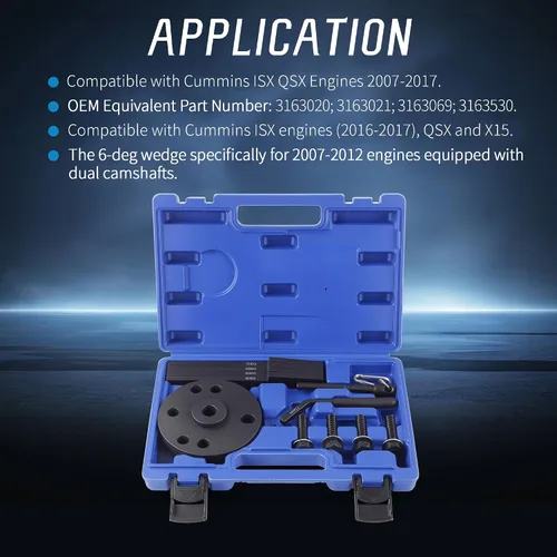 Miniatura 6 de 3163021 Kit de herramientas de sincronización de levas & 3163530 Herramienta de ajuste de freno de motor, Compatible con motor Cummins ISX QSX X15