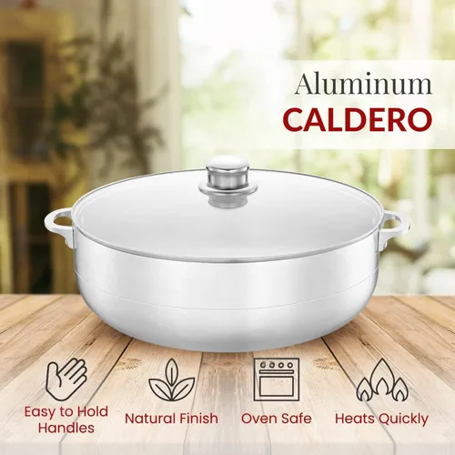 Miniatura 4 de Alpine Cuisine - Olla de aluminio antiadherente de 7 cuartos de galón con tapa de vidrio y mango remachado Utensilios de cocina versátiles