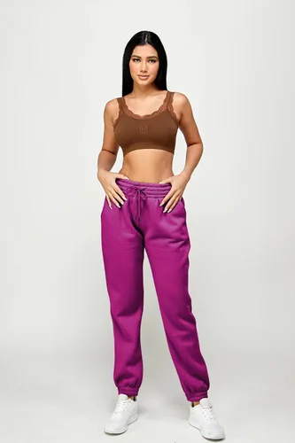 Miniatura 55 de IUUI Pantalones deportivos de cintura alta para mujer, con bolsillos, de algodón, holgados, atléticos