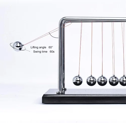Miniatura 2 de CERROPI Bolas de equilibrio Newton Cradle, péndulo Newton con 7 bolas, bola clásica de Newton, artilugio de ciencia física Juguetes y accesorios
