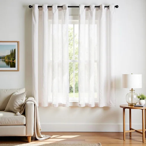 Miniatura 37 de jinchan Cortinas de 108 pulgadas Mezcla de Lino de Lino Semi Transparentes Filtrado de Luz y Resplandor Cortinas Extra Largas para Sala de Estar