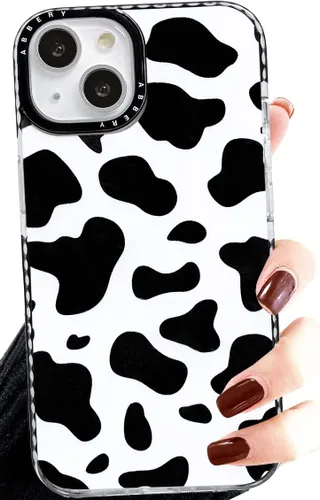 Miniatura 14 de Abbery Diseñado para iPhone 8 Plus/7 Plus/6 Plus/6S Plus Funda transparente con estampado de vaca, linda funda protectora de silicona TPU