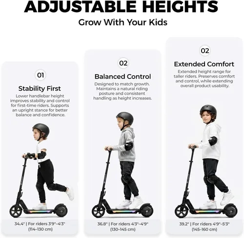 Miniatura 3 de isinwheel Electric Scooter for Kids Ages 6-14, 200W/250W Foldable Kids Electric Scooter with 3 Speeds (5/8/12 Mph), Adjusrable Handerbar, Dual