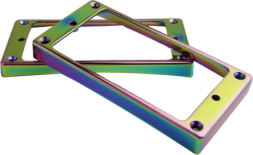 Miniatura 4 de Guyker Juego de anillos de montaje Humbucker de metal con parte inferior curvada, reemplazo de marco de cubierta de puente y cuello, compatible
