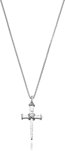 Miniatura 3 de Miabella Collar con colgante de cruz de cuerda italiana, cadena de rodio o oro amarillo de 18 quilates sobre plata de ley 925, fabricado en Italia