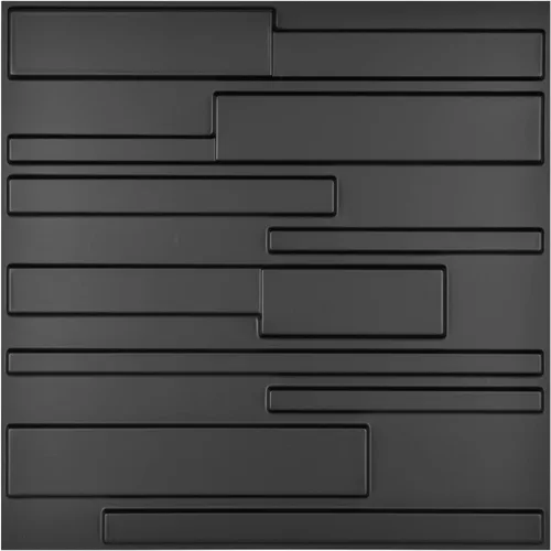 Miniatura 6 de Art3d 19.7 x 19.7 pulgadas (paquete de 12) paneles de pared rectangulares, color negro Negro carbón