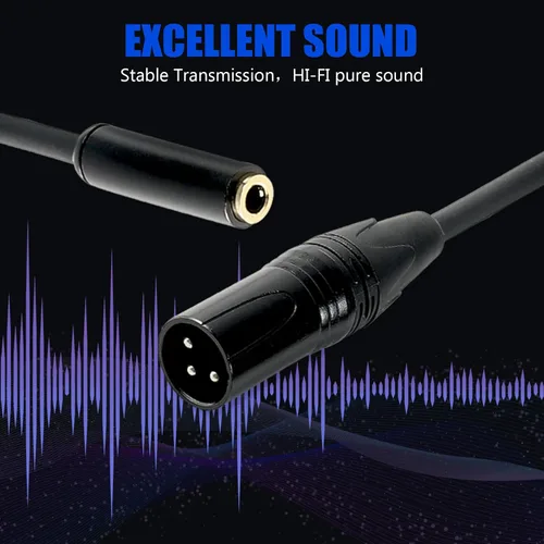 Miniatura 5 de Cable XLR a 1/8, 3 pines XLR macho a 1/8 pulgadas 0.138 in hembra estéreo mono adaptador de audio convertidor cable de interconexión