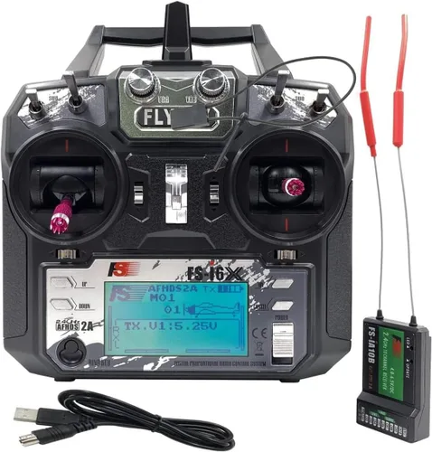DTXMX FS-i6X transmisor y receptor de radio de 10 canales FS-iA10B controlador RC de 2.4G para avión helicóptero FPV dron cuadricóptero RC vuela en