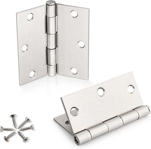 Miniatura 11 de KNOBWELL Paquete de 50 bisagras de puerta negras mate para puertas interiores, bisagras de puerta de 3.5 x 3.5 pulgadas con esquinas cuadradas Negro