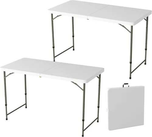 Miniatura 20 de Lavish Home Mesas plegables portátiles – Escritorio plegable portátil ligero – Mesa de plástico de 6 pies de largo para camping, jugar a las cartas