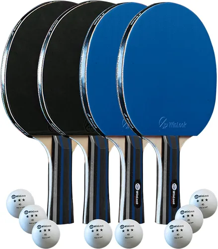 JP WinLook Juego de palas de ping pong, juego de paletas de tenis de mesa portátil con palas de ping pong, estuche profesional y pelotas de ping