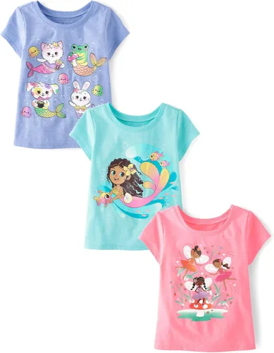Miniatura 17 de The Children's Place Camisetas estampadas de manga corta para bebés y niñas pequeñas, con diseño de unicornios y mariposas, a la moda, paquete de 3