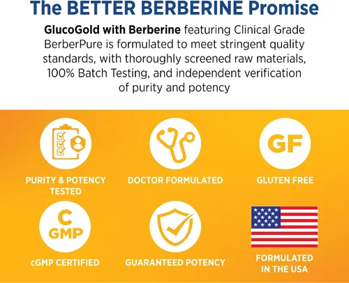 Miniatura 6 de DOCTORS' PREFERRED GlucoGold con berberina, canela concentrada, cromo, extracto de hoja de banaba (90 tabletas)