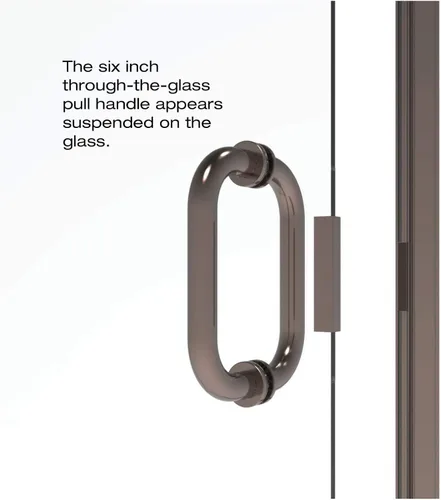 Miniatura 6 de Basco Infinity - Puerta de ducha semi-sin marco, cristal transparente AquaGlideXP, 27 a 28 pulgadas de ancho, acabado de bronce aceitado