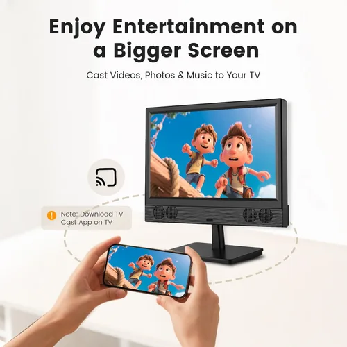 Miniatura 6 de othoig Smart TV pequeño de 15.6 pulgadas, FHD 1080p Smart TV compacto con aplicaciones integradas, WiFi y Bluetooth, sintonizador digital ATSC