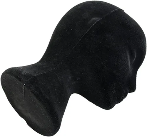 Miniatura 6 de Maniquí de espuma, modelo de cabeza femenina, peluca, sombrero de cabello, maniquí de espuma, color blanco (negro)