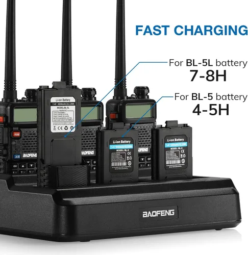 Miniatura 3 de BAOFENG Cargador de seis vías UV-5R Estación de carga multiunidad para UV-5R 8W BF-F8HP GT-5R UV-5R+ Plus UV-5RE UV-5RTP UV-5RX3 UV-5RA UV-5G Walkie