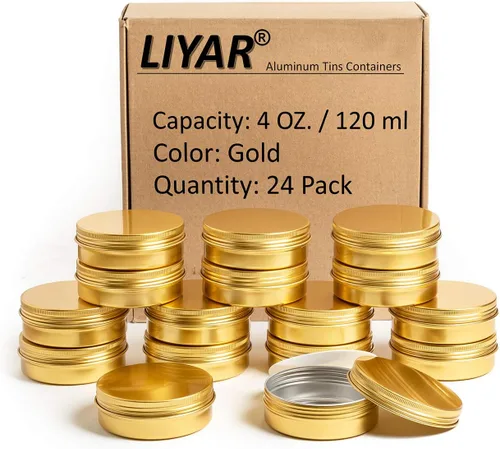 TMO - Latas de 4 onzas con tapa de rosca, latas redondas de acero de aluminio, latas de viaje, latas de almacenamiento, latas de alimentos, latas de
