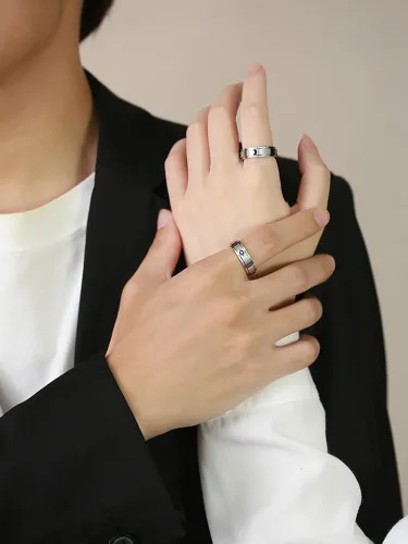 Miniatura 6 de Anillos personalizados para parejas, grabado personalizado de tungstenoacero inoxidable para él y ella, juego de anillos de boda para hombres