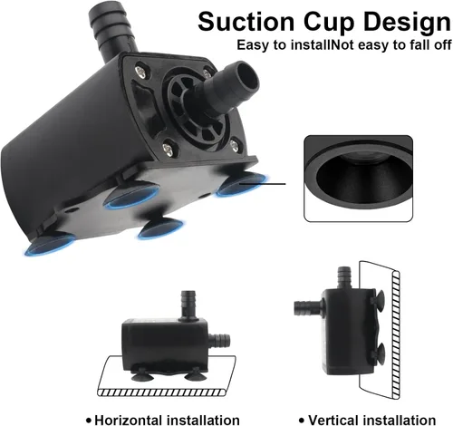 Miniatura 2 de Bomba de agua sumergible con cable USB de 4.9 pies, bomba de agua ultra silenciosa para acuario con elevación de 9.8 pies de altura para tina
