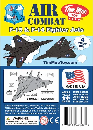 Miniatura 4 de TimMee Aviones de combate de plástico para hombres del ejército: 4 aviones negros – fabricados en EE. UU