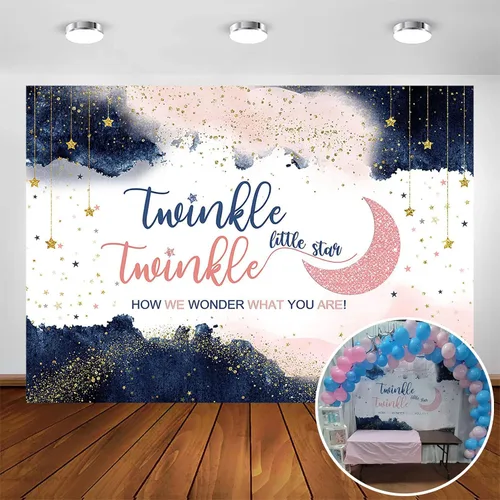 Avezano Telón de fondo para revelación de género de color azul marino, rosa rubor, decoración de fiesta de estrellas, fondo de fotografía, oro rosa