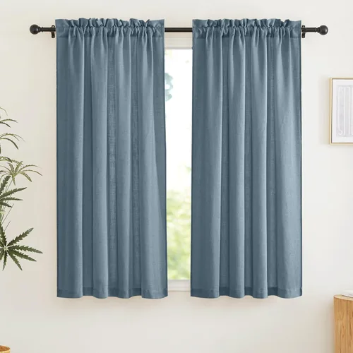 Miniatura 45 de RYB HOME Cortinas extralargas de 108 pulgadas de largo, transpirables con bolsillo para barra, cortinas traslúcidas blancas para sala de estar