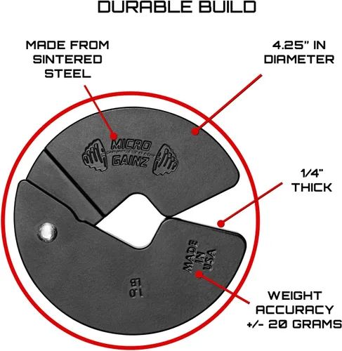 Miniatura 3 de Micro Gainz - Mancuernas fraccionarias de 1 libra, 2 o 4 piezas, diseñadas para entrenamiento con mancuernas y micro carga, fabricadas en Estados