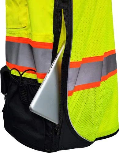 Miniatura 5 de SU500 Premium Surveyors Clase 2 Chaleco resistente, bolsillos para tableta y acolchado para el cuello