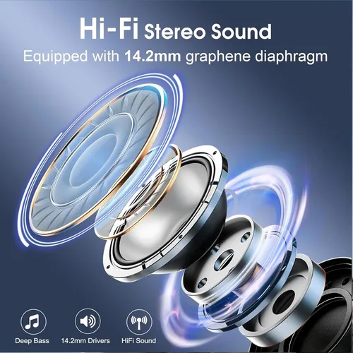 Miniatura 3 de Auriculares inalámbricos de oreja abierta Bluetooth 6.0, color negro Sport Earbuds, 5hrs Playback with Charging Case, Over-Ear Hook In-Ear