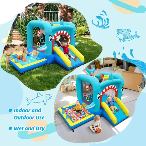 Miniatura 5 de Culaluva Casa inflable de rebote: combo de tobogán de castillo de gorila de salto - 7 en 1 para niños de 3 a 6 años - con soplador de 370 W