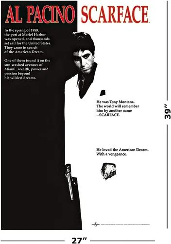 Miniatura 2 de Películas favoritas de los 80 - Scarface - Póster de película (estilo regular) (tamaño: 27" x 39")