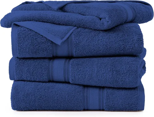 Miniatura 2 de LANE LINEN Juego de 4 toallas de baño 100% algodón (35 x 66 pulgadas), juego de toallas de baño extragrandes de algodón sin torsión, secado rápido