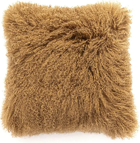 Miniatura 11 de Funda de almohada de piel de cordero mongol tibetano, 100% piel de oveja real, rollo de lana de cordero, cuadrada, decorada para sala de estar, Negro