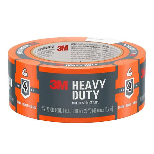 3M Cinta adhesiva de colores multiusos, naranja con adhesivo fuerte y respaldo resistente al agua, cinta adhesiva multisuperficie para uso en