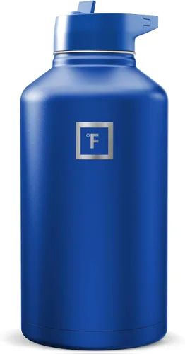 Miniatura 31 de IRON °FLASK Frasco de hidratación para acampar y senderismo con pajilla, botella de agua deportiva de acero inoxidable con aislamiento de boca Dark