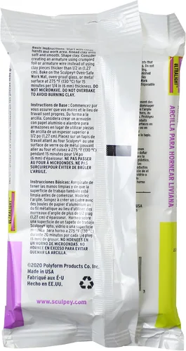 Miniatura 2 de Polyform Super Sculpey Ultralight Blanco, Ligero, No tóxico. Arcilla polimérica de modelado suave para esculpir, arcilla para hornear, barra de 8