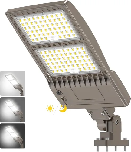 Miniatura 27 de Luz LED de Poste para Estacionamiento de 480V 320W con Montaje de Ajuste Deslizante, Luces LED Tipo Caja UL DLC Certificadas 44800LM 5000K Luces