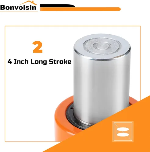 Miniatura 4 de Bonvoisin Gato Cilindro Hidráulico de 20T Porta Power Ram Cilindros de Elevación de Carrera Larga de 4" de Acción Simple para Maquinaria