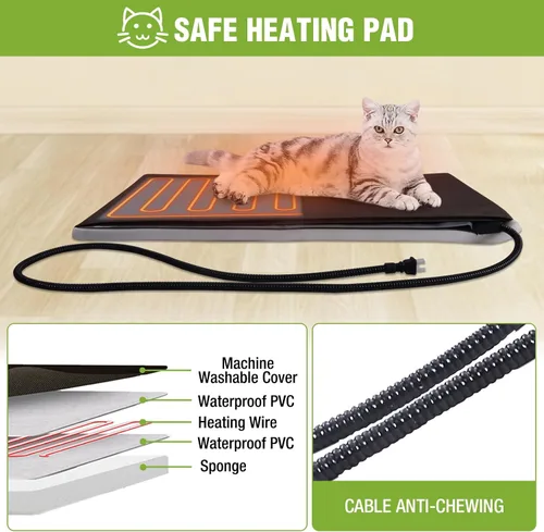Miniatura 2 de GUTINNEEN Casa climatizada para gatos al aire libre con forro aislante para invierno, impermeable, refugio para gatos