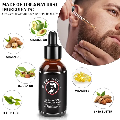Miniatura 2 de Regalos para el día del padre, kit de barba para hombres, kit de crecimiento y aseo de barba con aceite para barba, bálsamo para barba, cepillo