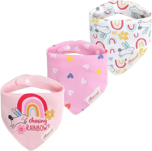 Miniatura 5 de JN&LULU Paquete de 3 baberos de bebé recién nacido, bandana, baberos para babear, de algodón, regalos para bebés
