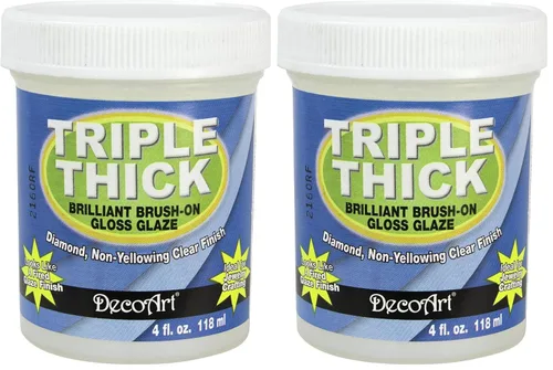 Miniatura 6 de DecoArt TG01-10 Esmalte brillante triple grueso, esmalte brillante triple grueso de 4 onzas (tarro), blanco