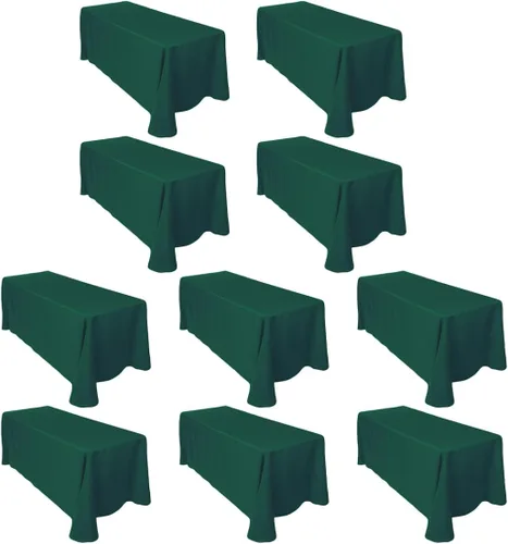 Miniatura 65 de LTC LINENS - Paquete de 2 manteles rectangulares de poliéster, de 60 x 102 pulgadas y 6 pies, color azul bebé, con caída parcial, resistentes a