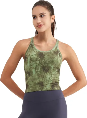 Miniatura 116 de sphinx cat - Camiseta corta de entrenamiento para mujer, camiseta sin mangas, acanalada, con espalda cruzada y brasier integrado