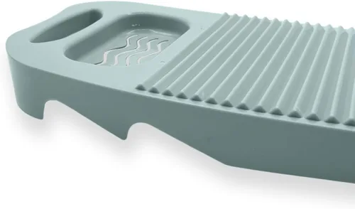 Miniatura 4 de Tabla de lavado, tabla de lavar para lavar a mano la ropa, tabla de limpieza de plástico para el hogar con soporte portátil (A-azul claro)