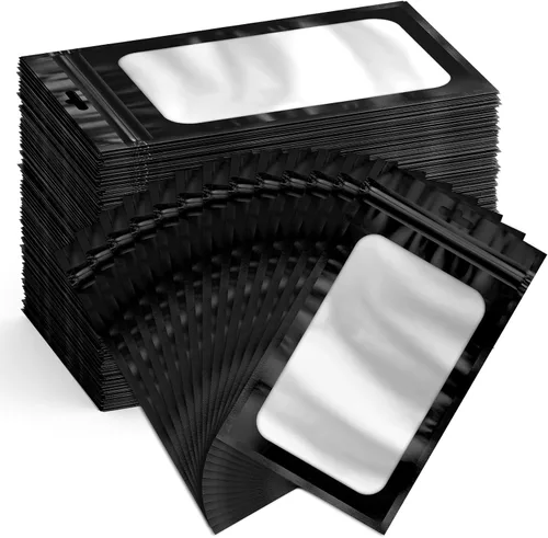 Miniatura 31 de Funfery Paquete de 300 bolsas resellables para almacenamiento de alimentos, bolsas transparentes de Mylar, bolsa de embalaje, comestibles, bolsa a