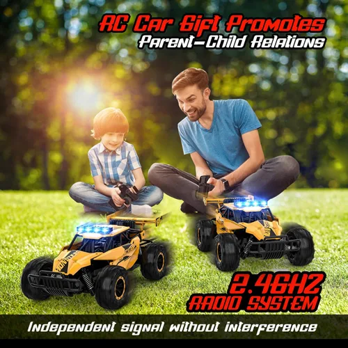 Miniatura 7 de BLUEJAY Auto a control remoto para niños, autos a control remoto, 1:12 Monster RC Truck Off Road con faros LED y batería recargable, regalos