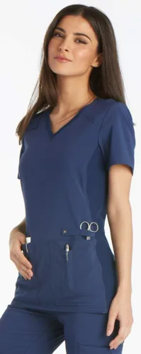 Miniatura 3 de Cherokee Women's Medical Scrub Top Iflex V-Neck Knit Panel Top - CK605